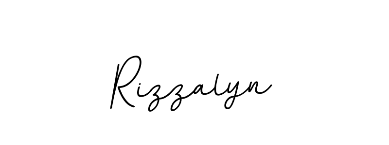 Make a beautiful signature design for name Rizzalyn. With this signature (BallpointsItalic-DORy9) style, you can create a handwritten signature for free. Rizzalyn signature style 11 images and pictures png