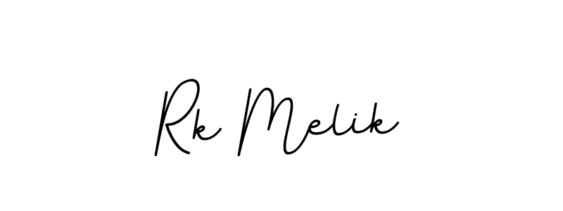 How to make Rk Melik name signature. Use BallpointsItalic-DORy9 style for creating short signs online. This is the latest handwritten sign. Rk Melik signature style 11 images and pictures png