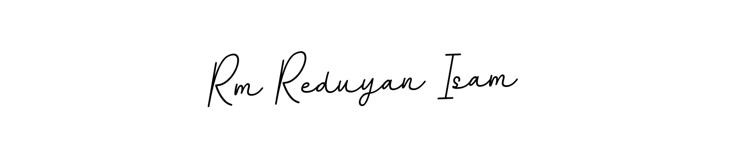 BallpointsItalic-DORy9 is a professional signature style that is perfect for those who want to add a touch of class to their signature. It is also a great choice for those who want to make their signature more unique. Get Rm Reduyan Isam name to fancy signature for free. Rm Reduyan Isam signature style 11 images and pictures png