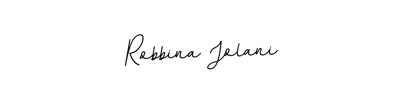 How to make Robbina Jolani name signature. Use BallpointsItalic-DORy9 style for creating short signs online. This is the latest handwritten sign. Robbina Jolani signature style 11 images and pictures png