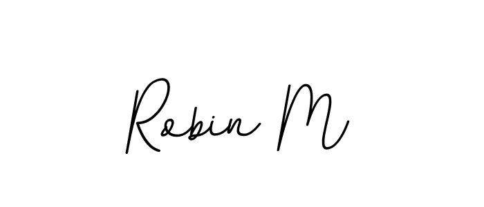 The best way (BallpointsItalic-DORy9) to make a short signature is to pick only two or three words in your name. The name Robin M include a total of six letters. For converting this name. Robin M signature style 11 images and pictures png