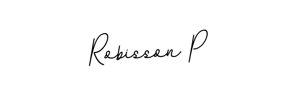 How to make Robisson P name signature. Use BallpointsItalic-DORy9 style for creating short signs online. This is the latest handwritten sign. Robisson P signature style 11 images and pictures png
