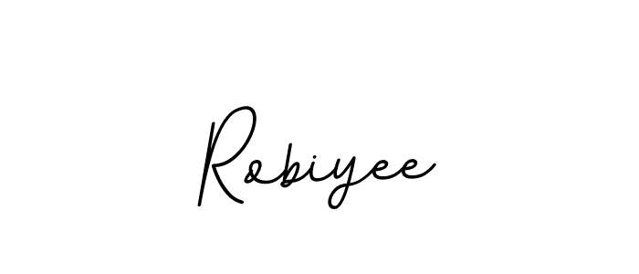 How to make Robiyee name signature. Use BallpointsItalic-DORy9 style for creating short signs online. This is the latest handwritten sign. Robiyee signature style 11 images and pictures png