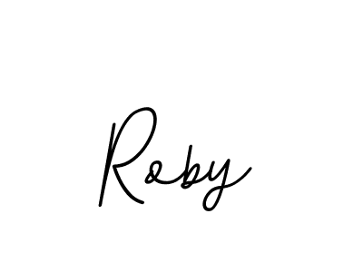 Design your own signature with our free online signature maker. With this signature software, you can create a handwritten (BallpointsItalic-DORy9) signature for name Roby. Roby signature style 11 images and pictures png