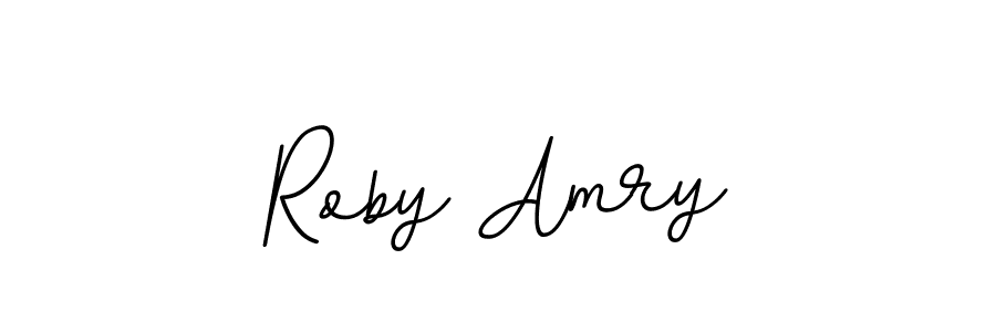 How to make Roby Amry name signature. Use BallpointsItalic-DORy9 style for creating short signs online. This is the latest handwritten sign. Roby Amry signature style 11 images and pictures png