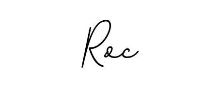 A sleek calligraphic signature for name Roc utilizing BallpointsItalic-DORy9 styling. Great for adding personal signatures to photos and art. Roc signature style 11 images and pictures png