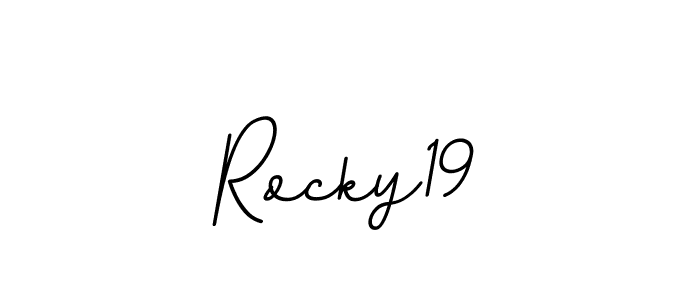 How to make Rocky19 name signature. Use BallpointsItalic-DORy9 style for creating short signs online. This is the latest handwritten sign. Rocky19 signature style 11 images and pictures png