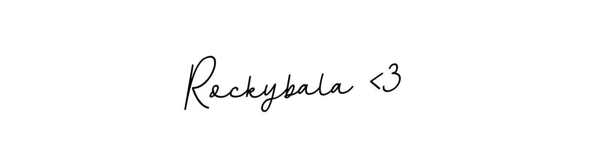 Create a beautiful signature design for name Rockybala <3. With this signature (BallpointsItalic-DORy9) fonts, you can make a handwritten signature for free. Rockybala <3 signature style 11 images and pictures png