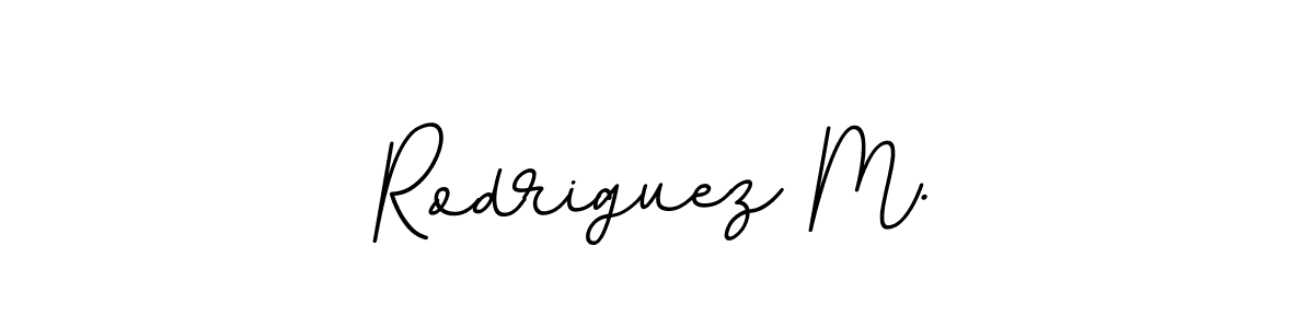 How to make Rodriguez M. name signature. Use BallpointsItalic-DORy9 style for creating short signs online. This is the latest handwritten sign. Rodriguez M. signature style 11 images and pictures png