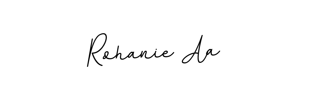 How to make Rohanie Aa name signature. Use BallpointsItalic-DORy9 style for creating short signs online. This is the latest handwritten sign. Rohanie Aa signature style 11 images and pictures png