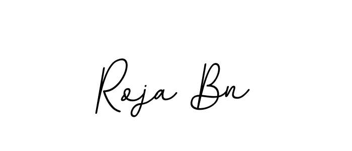 How to make Roja Bn name signature. Use BallpointsItalic-DORy9 style for creating short signs online. This is the latest handwritten sign. Roja Bn signature style 11 images and pictures png