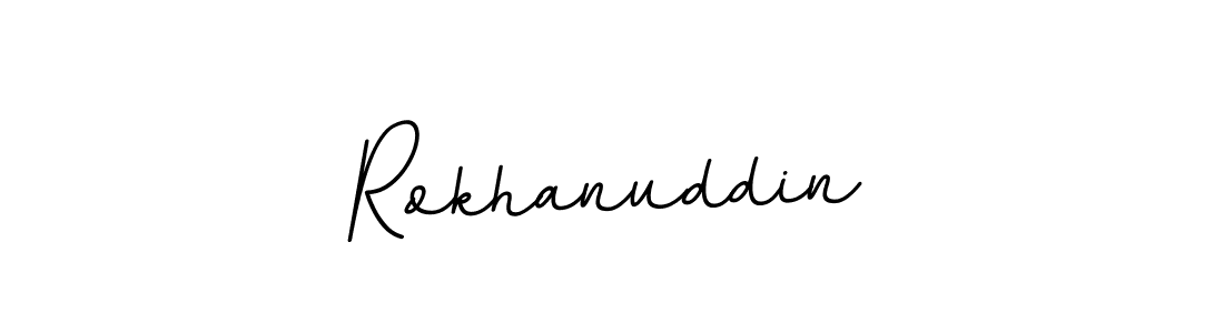 How to make Rokhanuddin name signature. Use BallpointsItalic-DORy9 style for creating short signs online. This is the latest handwritten sign. Rokhanuddin signature style 11 images and pictures png