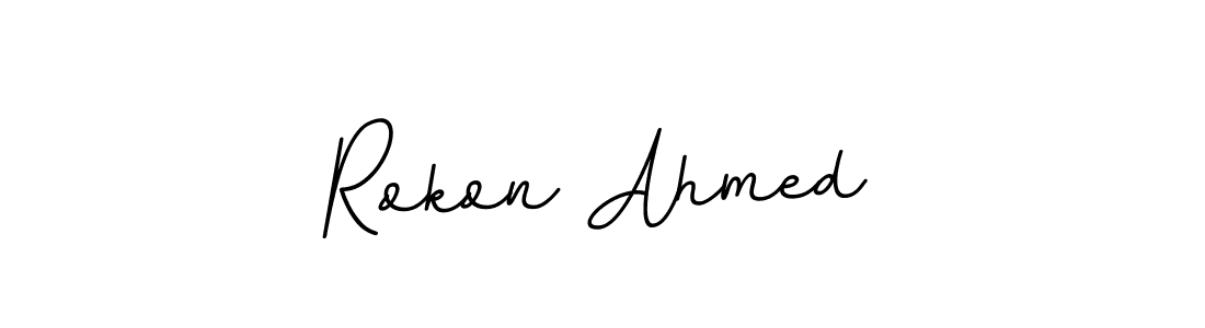 The best way (BallpointsItalic-DORy9) to make a short signature is to pick only two or three words in your name. The name Rokon Ahmed include a total of six letters. For converting this name. Rokon Ahmed signature style 11 images and pictures png