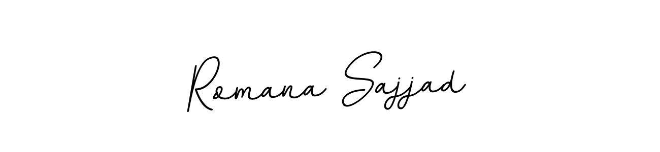 This is the best signature style for the Romana Sajjad name. Also you like these signature font (BallpointsItalic-DORy9). Mix name signature. Romana Sajjad signature style 11 images and pictures png
