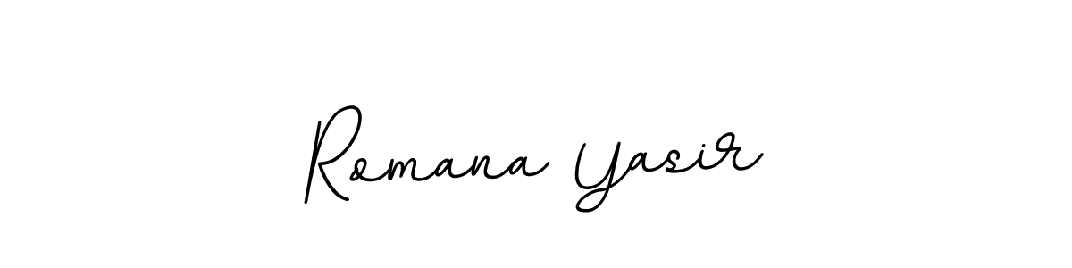 Create a beautiful signature design for name Romana Yasir. With this signature (BallpointsItalic-DORy9) fonts, you can make a handwritten signature for free. Romana Yasir signature style 11 images and pictures png