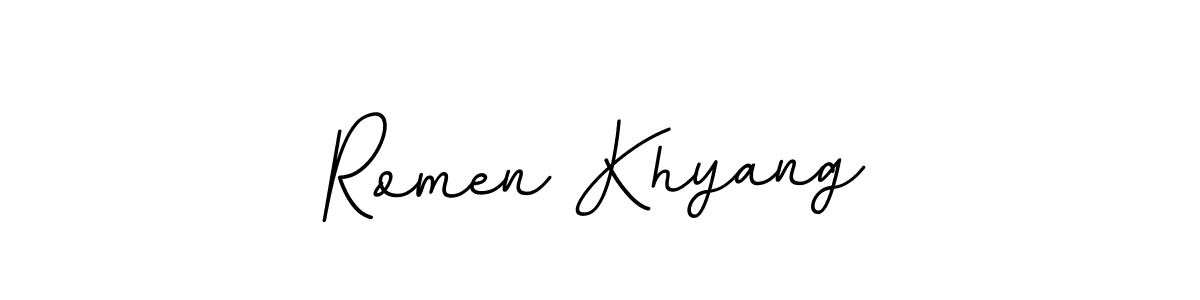 Create a beautiful signature design for name Romen Khyang. With this signature (BallpointsItalic-DORy9) fonts, you can make a handwritten signature for free. Romen Khyang signature style 11 images and pictures png