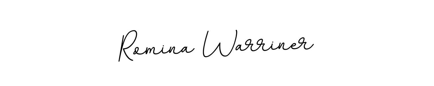 Design your own signature with our free online signature maker. With this signature software, you can create a handwritten (BallpointsItalic-DORy9) signature for name Romina Warriner. Romina Warriner signature style 11 images and pictures png