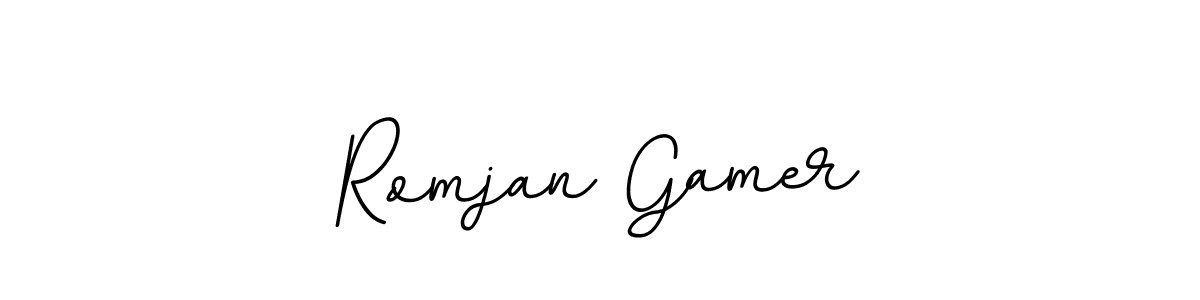 Use a signature maker to create a handwritten signature online. With this signature software, you can design (BallpointsItalic-DORy9) your own signature for name Romjan Gamer. Romjan Gamer signature style 11 images and pictures png