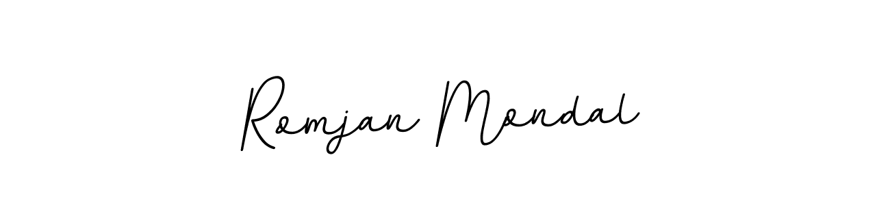 if you are searching for the best signature style for your name Romjan Mondal. so please give up your signature search. here we have designed multiple signature styles  using BallpointsItalic-DORy9. Romjan Mondal signature style 11 images and pictures png