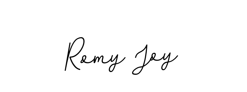 Create a beautiful signature design for name Romy Joy. With this signature (BallpointsItalic-DORy9) fonts, you can make a handwritten signature for free. Romy Joy signature style 11 images and pictures png