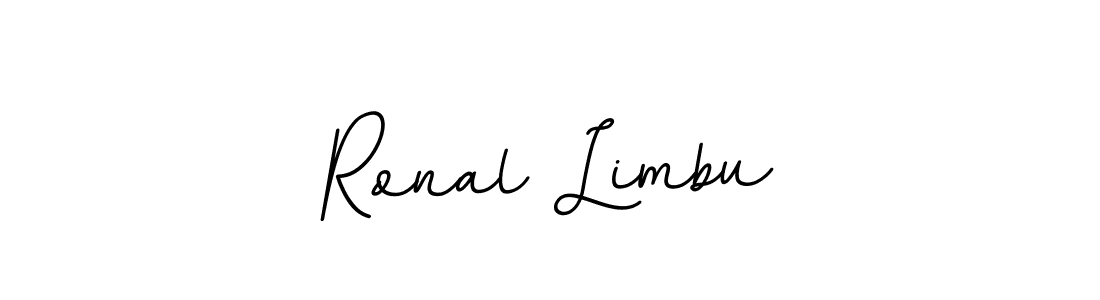 How to make Ronal Limbu name signature. Use BallpointsItalic-DORy9 style for creating short signs online. This is the latest handwritten sign. Ronal Limbu signature style 11 images and pictures png
