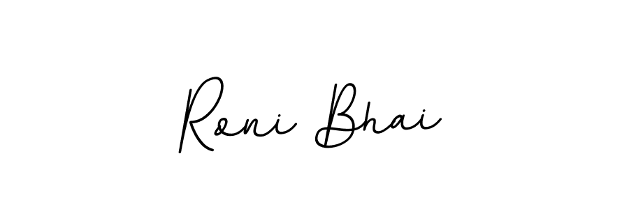 Design your own signature with our free online signature maker. With this signature software, you can create a handwritten (BallpointsItalic-DORy9) signature for name Roni Bhai. Roni Bhai signature style 11 images and pictures png