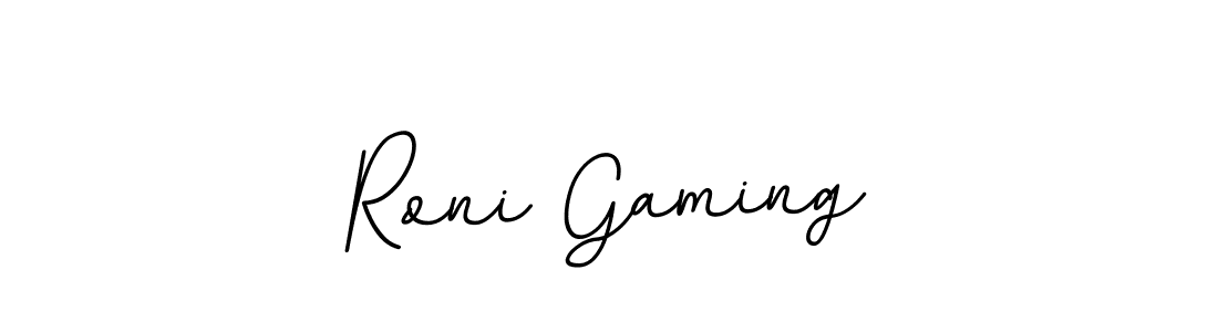 Use a signature maker to create a handwritten signature online. With this signature software, you can design (BallpointsItalic-DORy9) your own signature for name Roni Gaming. Roni Gaming signature style 11 images and pictures png