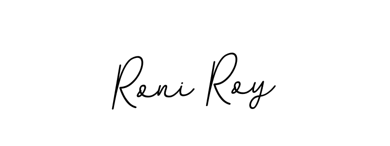 How to make Roni Roy name signature. Use BallpointsItalic-DORy9 style for creating short signs online. This is the latest handwritten sign. Roni Roy signature style 11 images and pictures png