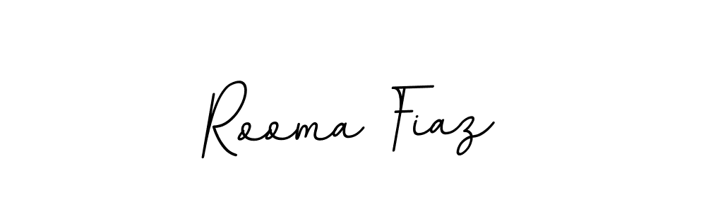 Make a beautiful signature design for name Rooma Fiaz. With this signature (BallpointsItalic-DORy9) style, you can create a handwritten signature for free. Rooma Fiaz signature style 11 images and pictures png