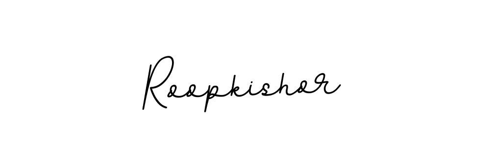 You should practise on your own different ways (BallpointsItalic-DORy9) to write your name (Roopkishor) in signature. don't let someone else do it for you. Roopkishor signature style 11 images and pictures png