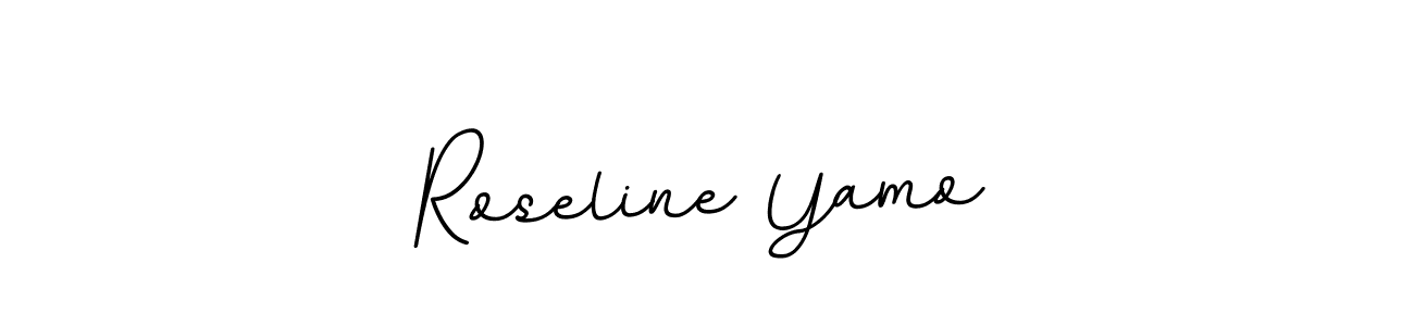 How to make Roseline Yamo name signature. Use BallpointsItalic-DORy9 style for creating short signs online. This is the latest handwritten sign. Roseline Yamo signature style 11 images and pictures png