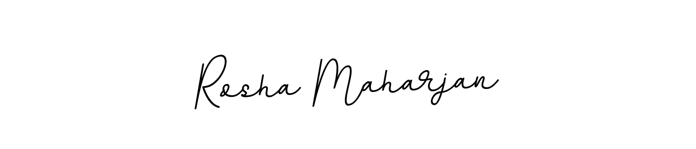 How to make Rosha Maharjan name signature. Use BallpointsItalic-DORy9 style for creating short signs online. This is the latest handwritten sign. Rosha Maharjan signature style 11 images and pictures png
