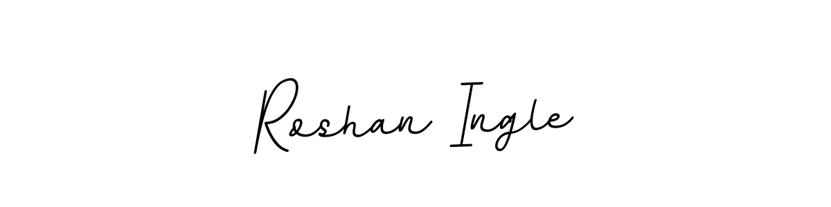 How to make Roshan Ingle name signature. Use BallpointsItalic-DORy9 style for creating short signs online. This is the latest handwritten sign. Roshan Ingle signature style 11 images and pictures png