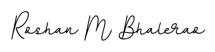 The BallpointsItalic-DORy9 font transforms the name Roshan M Bhalerao into an executive sign with sharp precision and distinguished character. Roshan M Bhalerao signature style 11 images and pictures png