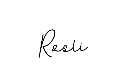 Make a beautiful signature design for name Rosli. With this signature (BallpointsItalic-DORy9) style, you can create a handwritten signature for free. Rosli signature style 11 images and pictures png