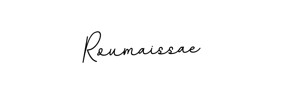 Design your own signature with our free online signature maker. With this signature software, you can create a handwritten (BallpointsItalic-DORy9) signature for name Roumaissae. Roumaissae signature style 11 images and pictures png