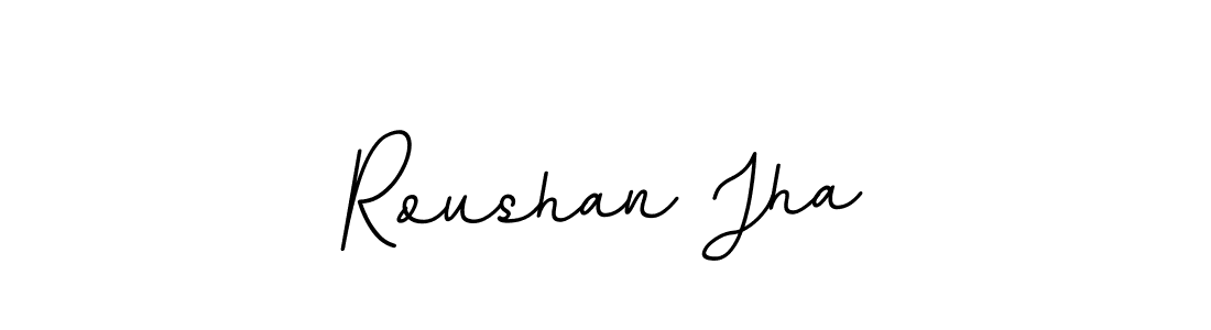 How to make Roushan Jha name signature. Use BallpointsItalic-DORy9 style for creating short signs online. This is the latest handwritten sign. Roushan Jha signature style 11 images and pictures png
