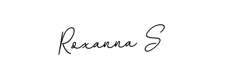 The best way (BallpointsItalic-DORy9) to make a short signature is to pick only two or three words in your name. The name Roxanna S include a total of six letters. For converting this name. Roxanna S signature style 11 images and pictures png