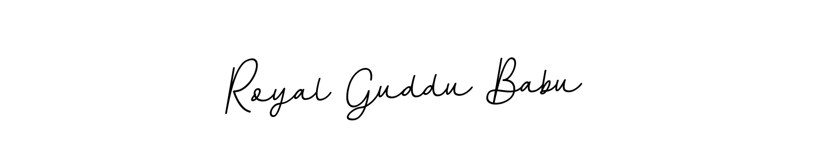 It looks lik you need a new signature style for name Royal Guddu Babu. Design unique handwritten (BallpointsItalic-DORy9) signature with our free signature maker in just a few clicks. Royal Guddu Babu signature style 11 images and pictures png