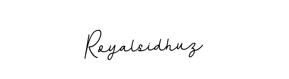 Create a beautiful signature design for name Royalsidhuz. With this signature (BallpointsItalic-DORy9) fonts, you can make a handwritten signature for free. Royalsidhuz signature style 11 images and pictures png