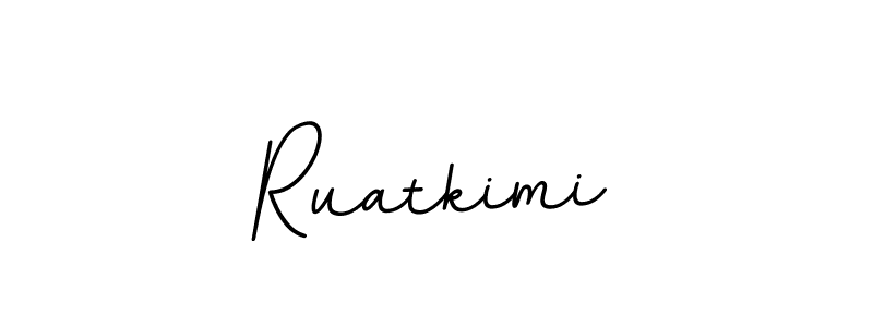 You should practise on your own different ways (BallpointsItalic-DORy9) to write your name (Ruatkimi) in signature. don't let someone else do it for you. Ruatkimi signature style 11 images and pictures png