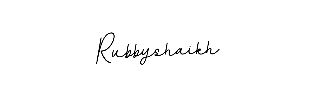 if you are searching for the best signature style for your name Rubbyshaikh. so please give up your signature search. here we have designed multiple signature styles  using BallpointsItalic-DORy9. Rubbyshaikh signature style 11 images and pictures png