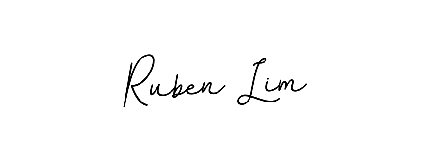 How to make Ruben Lim name signature. Use BallpointsItalic-DORy9 style for creating short signs online. This is the latest handwritten sign. Ruben Lim signature style 11 images and pictures png