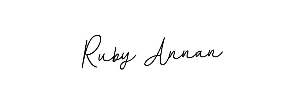 This is the best signature style for the Ruby Annan name. Also you like these signature font (BallpointsItalic-DORy9). Mix name signature. Ruby Annan signature style 11 images and pictures png