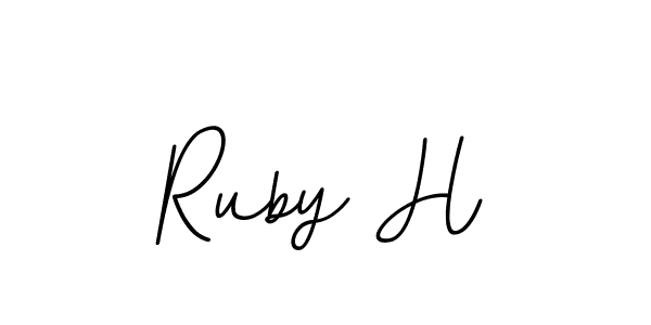 Ruby H stylish signature style. Best Handwritten Sign (BallpointsItalic-DORy9) for my name. Handwritten Signature Collection Ideas for my name Ruby H. Ruby H signature style 11 images and pictures png