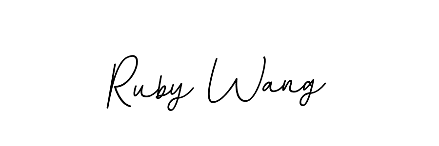 The best way (BallpointsItalic-DORy9) to make a short signature is to pick only two or three words in your name. The name Ruby Wang include a total of six letters. For converting this name. Ruby Wang signature style 11 images and pictures png