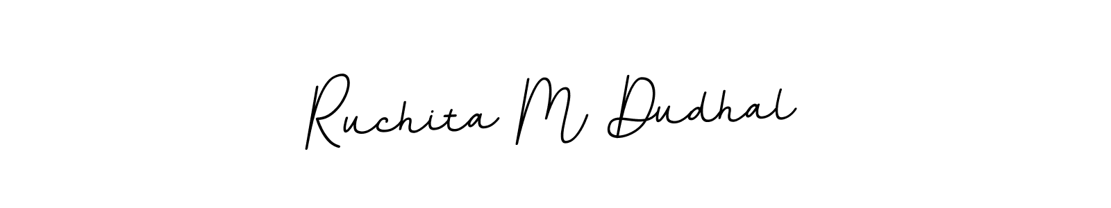 BallpointsItalic-DORy9 is a professional signature style that is perfect for those who want to add a touch of class to their signature. It is also a great choice for those who want to make their signature more unique. Get Ruchita M Dudhal name to fancy signature for free. Ruchita M Dudhal signature style 11 images and pictures png