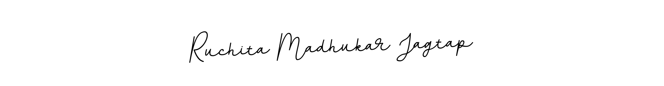 The best way (BallpointsItalic-DORy9) to make a short signature is to pick only two or three words in your name. The name Ruchita Madhukar Jagtap include a total of six letters. For converting this name. Ruchita Madhukar Jagtap signature style 11 images and pictures png