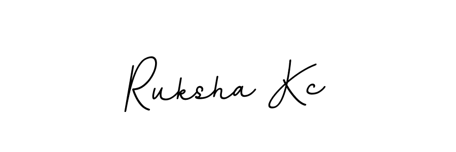 How to make Ruksha Kc name signature. Use BallpointsItalic-DORy9 style for creating short signs online. This is the latest handwritten sign. Ruksha Kc signature style 11 images and pictures png