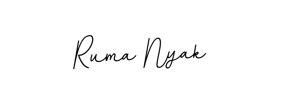 The best way (BallpointsItalic-DORy9) to make a short signature is to pick only two or three words in your name. The name Ruma Nyak include a total of six letters. For converting this name. Ruma Nyak signature style 11 images and pictures png